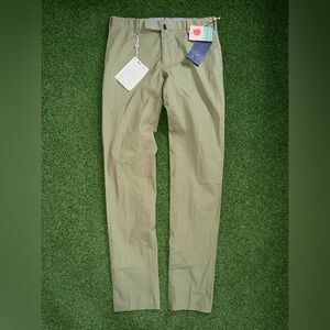 Incotex Summer Popelino Slim Fit Pants Men’s 34x35 Olive Green Stretch IT50 NEW